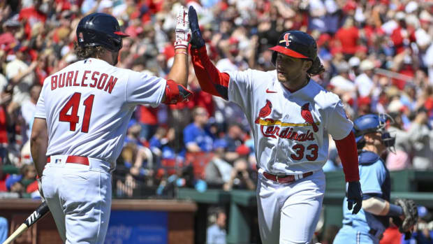 St. Louis Cardinals' Brendan Donovan, Alec Burleson